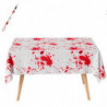 Tradineur - Mantel de papel decorado con manchas de sangre, biodegradable y reciclable, fiestas, adornos de Halloween, carnaval