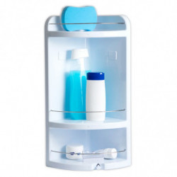 Tradineur - Estantería para Rincón de baño Star - Fabricado en Plástico y Metal - 3 Niveles - Ideal para organización en la bañe