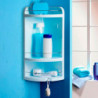 Tradineur - Estantería para Rincón de baño Star - Fabricado en Plástico y Metal - 3 Niveles - Ideal para organización en la bañe