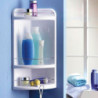 Tradineur - Estantería para Rincón de baño Star - Fabricado en Plástico y Metal - 3 Niveles - Ideal para organización en la bañe