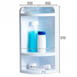 Tradineur - Estantería para Rincón de baño Star - Fabricado en Plástico y Metal - 3 Niveles - Ideal para organización en la bañe