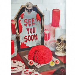 Tradineur - Bandeja de cartón para Halloween, See You Soon, diseño 3D, biodegradable y reciclable, fiestas, decoración, carnaval