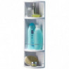 Tradineur - Estantería para Rincón de baño - Fabricado en Plástico y Metal - 3 Niveles - Ideal para organización en la bañera -