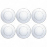 Tradineur - Pack de 6 platos llanos - Fabricado en Vidrio - Modelo Lys - Resistentes, vajilla de cocina, Aptos para lavavajillas