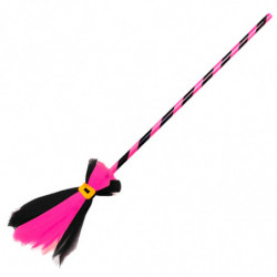 Tradineur - Escoba de bruja de 90 cm - Fabricado en Plástico y Poliéster - Complemento para carnaval, Halloween, Cosplay (Talla