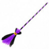 Tradineur - Escoba de bruja de 90 cm - Fabricado en Plástico y Poliéster - Complemento para carnaval, Halloween, Cosplay (Talla