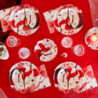 Tradineur - Pack de 24 Platos para postre de Halloween - Diseño de Sangre - Totalmente desechable y Reciclables - Ø 17 cm 