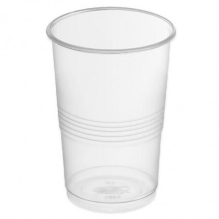 Tradineur - Pack de 50 vasos reutilizables de plástico, modelo Litrona, 100% reciclables, extra resistentes, higiénicos, apilabl