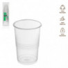 Tradineur - Pack de 50 vasos reutilizables de plástico, modelo Litrona, 100% reciclables, extra resistentes, higiénicos, apilabl