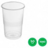 Tradineur - Pack de 50 vasos reutilizables de plástico, modelo Litrona, 100% reciclables, extra resistentes, higiénicos, apilabl
