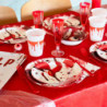 Tradineur - Pack de 12 Platos llanos para postre de Halloween - Diseño de Sangre - Totalmente desechable y Reciclables - Ø 23 cm