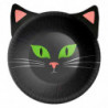 Tradineur - Pack de 12 Cuencos de cartón para Halloween - Capacidad 350 ml - Forma de Gato - Totalmente desechables y Reciclable