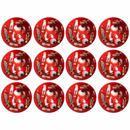 Tradineur - Pack de 12 Cuencos de cartón con diseño de Sangre para Halloween - Capacidad 350 ml - Totalmente desechables y Recic
