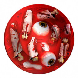 Tradineur - Pack de 12 Cuencos de cartón con diseño de Sangre para Halloween - Capacidad 350 ml - Totalmente desechables y Recic