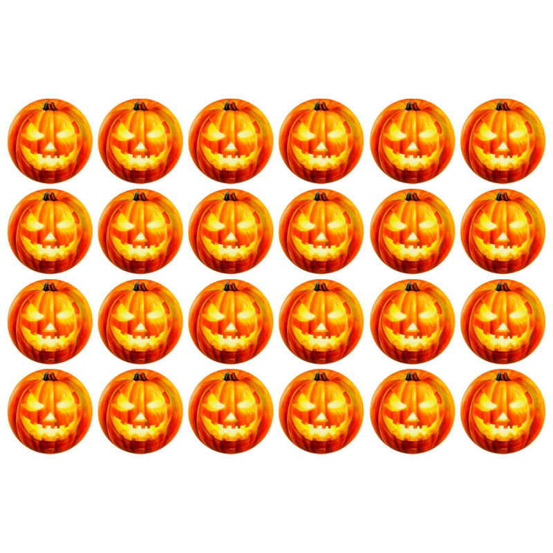 Tradineur - Pack de 24 platos llanos para Halloween - Diseño de Calabaza Iluminada - Totalmente desechable y Reciclables - Ø 17 Tradineur - Pack de 24 platos llanos para Halloween - Diseño de Calabaza Iluminada - Totalmente desechable y Reciclables - Ø 17