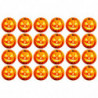 Tradineur - Pack de 24 platos llanos para Halloween - Diseño de Calabaza Iluminada - Totalmente desechable y Reciclables - Ø 17