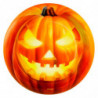 Tradineur - Pack de 24 platos llanos para Halloween - Diseño de Calabaza Iluminada - Totalmente desechable y Reciclables - Ø 17