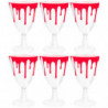 Tradineur - Pack de 6 Copas para Halloween - Diseño de Sangre - Totalmente desechable y Reciclables - Ø 16 x 7,5 cm