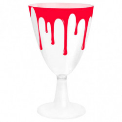 Tradineur - Pack de 6 Copas para Halloween - Diseño de Sangre - Totalmente desechable y Reciclables - Ø 16 x 7,5 cm