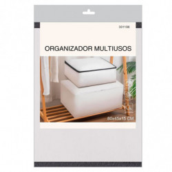Tradineur - Organizador rectangular de peva, caja plegable con cremallera, ordenación, ropa, fácil de limpiar, antipolvo, antihu