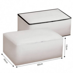 Tradineur - Organizador rectangular de peva, caja plegable con cremallera, ordenación, ropa, fácil de limpiar, antipolvo, antihu