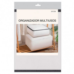 Tradineur - Organizador rectangular de peva, caja plegable con cremallera, ordenación, ropa, fácil de limpiar, antipolvo, antihu