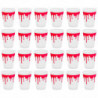 Tradineur - Pack de 24 Vasos para Halloween - Diseño de Sangre - Totalmente desechable y Reciclables - Ø 9 x 10,5 cm