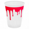 Tradineur - Pack de 24 Vasos para Halloween - Diseño de Sangre - Totalmente desechable y Reciclables - Ø 9 x 10,5 cm