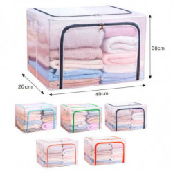 Tradineur - Organizador rectangular de nylon y estructura metálica, caja plegable con cremalleras, ordenación, ropa, fácil de li