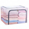 Tradineur - Organizador rectangular de nylon y estructura metálica, caja plegable con cremalleras, ordenación, ropa, fácil de li