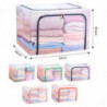 Tradineur - Organizador rectangular de nylon y estructura metálica, caja plegable con cremalleras, ordenación, ropa, fácil de li