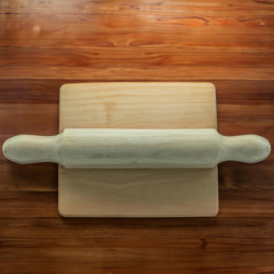 Tradineur - Rodillo de madera para cocina y repostería - Fabricado en Madera - Cocina artesanal - Diseño ergonómico - 50 x 5 cm
