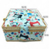 Tradineur - Caja de Costura Portátil Cuadrada - Fabricado en Madera y Poliéster - Cuenta con Bandeja de 4 Compartimentos - Ideal