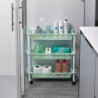 Tradineur - Carrito verdulero de plástico con 3 Niveles y Ruedas - PLFT Aire Slim - Cestas apilables portaobjetos - 61 x 58 x 18