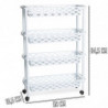 Tradineur - Carrito verdulero de plástico con 4 Niveles y Ruedas - PLFT Aire Slim - Cestas apilables portaobjetos - 84,5 x 58 x