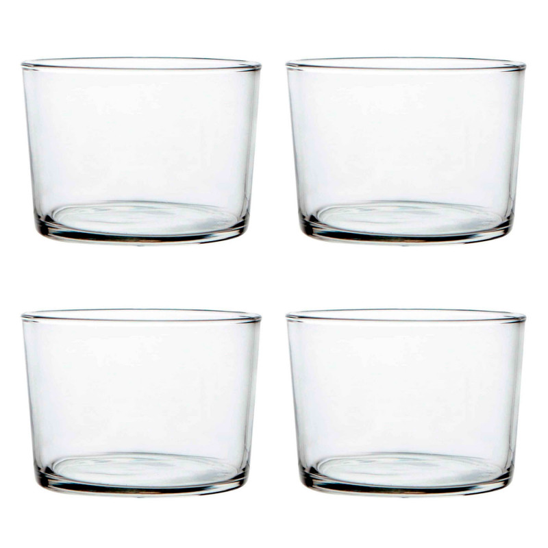 Tradineur - Set de 4 vasos de cristal, modelo Chiquito, servir licores, whisky, vino, diseño minimalista, aptos para lavavajilla Tradineur - Set de 4 vasos de cristal, modelo Chiquito, servir licores, whisky, vino, diseño minimalista, aptos para lavavajilla
