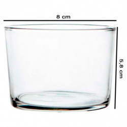 Tradineur - Set de 4 vasos de cristal, modelo Chiquito, servir licores, whisky, vino, diseño minimalista, aptos para lavavajilla