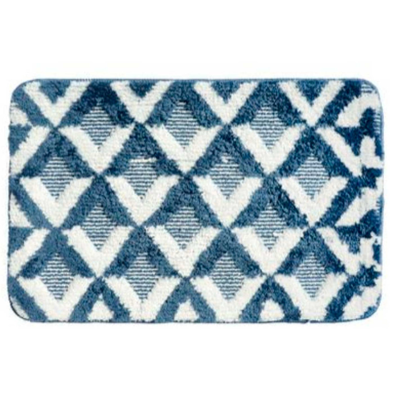 Tradineur - Alfombra de baño, diseño de rombos, poliéster, alfombrilla antideslizante, recortable, muy suave, fácil de limpiar, Tradineur - Alfombra de baño, diseño de rombos, poliéster, alfombrilla antideslizante, recortable, muy suave, fácil de limpiar,
