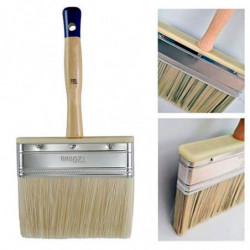 Tradineur - Paletina canaria para pintar, brocha plana y ancha, mango de madera, suave, uso universal, esmaltar, lacar, barnizar