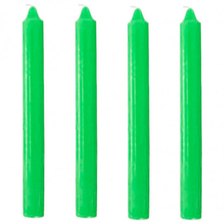 Tradineur - Pack de 4 velas alargadas, cirios de mesa cilíndricos, parafina y mecha de algodón, sin perfume, rituales y ceremoni