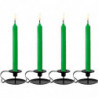 Tradineur - Pack de 4 velas alargadas, cirios de mesa cilíndricos, parafina y mecha de algodón, sin perfume, rituales y ceremoni