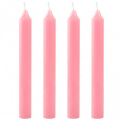 Tradineur - Pack de 4 velas alargadas, cirios de mesa cilíndricos, parafina y mecha de algodón, sin perfume, rituales y ceremoni