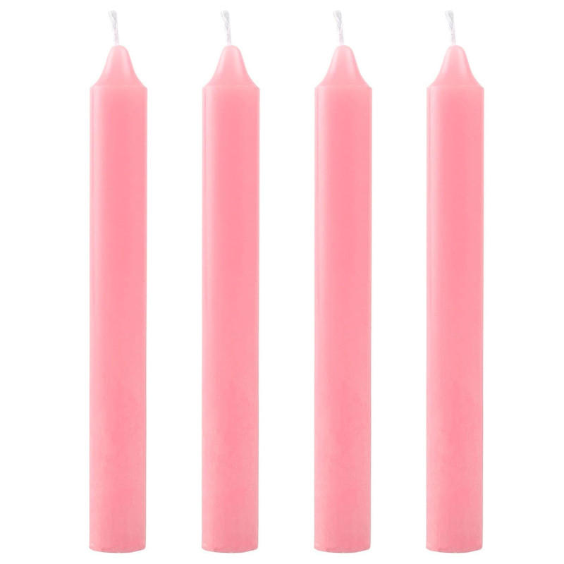 Tradineur - Pack de 4 velas alargadas, cirios de mesa cilíndricos, parafina y mecha de algodón, sin perfume, rituales y ceremoni Tradineur - Pack de 4 velas alargadas, cirios de mesa cilíndricos, parafina y mecha de algodón, sin perfume, rituales y ceremoni