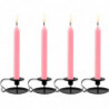Tradineur - Pack de 4 velas alargadas, cirios de mesa cilíndricos, parafina y mecha de algodón, sin perfume, rituales y ceremoni