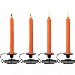 Tradineur - Pack de 4 velas alargadas, cirios de mesa cilíndricos, parafina y mecha de algodón, sin perfume, rituales y ceremoni