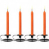 Tradineur - Pack de 4 velas alargadas, cirios de mesa cilíndricos, parafina y mecha de algodón, sin perfume, rituales y ceremoni