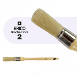 Tradineur - Pack de 2 brochas redondas para pintar, Nº 2, mango de madera y cerdas de fibra suave, uso universal, esmaltar, barn