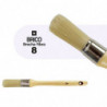 Tradineur - Pack de 2 brochas redondas para pintar, Nº 8, mango de madera y cerdas de fibra suave, uso universal, esmaltar, barn