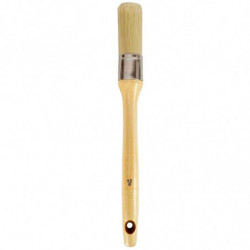 Tradineur - Brocha redonda para pintar, Nº 12, mango de madera y cerdas de fibra suave, uso universal, esmaltar, barnizar, retoc