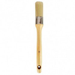 Tradineur - Brocha redonda para pintar, Nº 14, mango de madera y cerdas de fibra suave, uso universal, esmaltar, barnizar, retoc